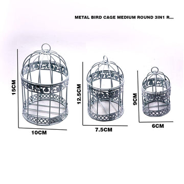 Ravrai Craft - Mumbai Branch Miniatures Round Metal Bird Cage (Medium)