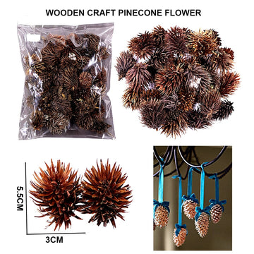 Wooden Pinecone Flower