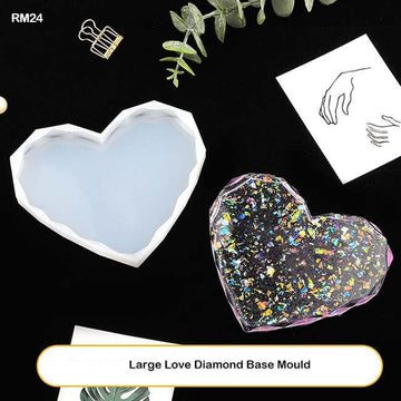 Ravrai Craft - Mumbai Branch Mould Resin Silicone Mould - Heart Diamond Cut, 5 Inch