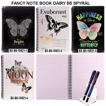 Fancy b5 Journal Diary: Ruled, Undated, 100 Sheets