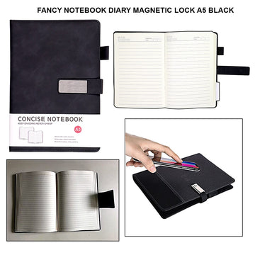 Ravrai Craft - Mumbai Branch Notebooks & Notepads A5 BLACK NOTEBOOK WITH MAGNETIC LOCK