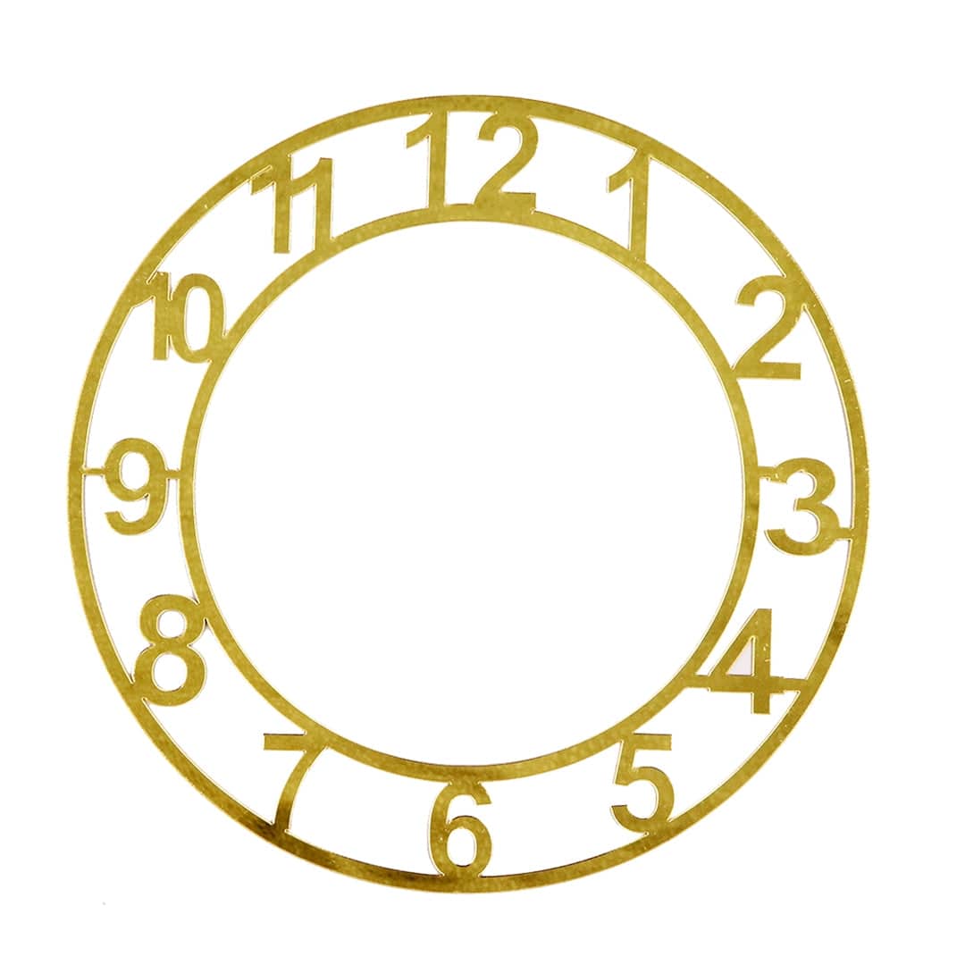 Ravrai Craft - Mumbai Branch Number Clock ACRYLIC CUTOUT NUMBER CLOCK 10INCH GOLDEN