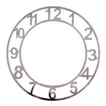 Acrylic Cutout Number Clock 10Inch Silver