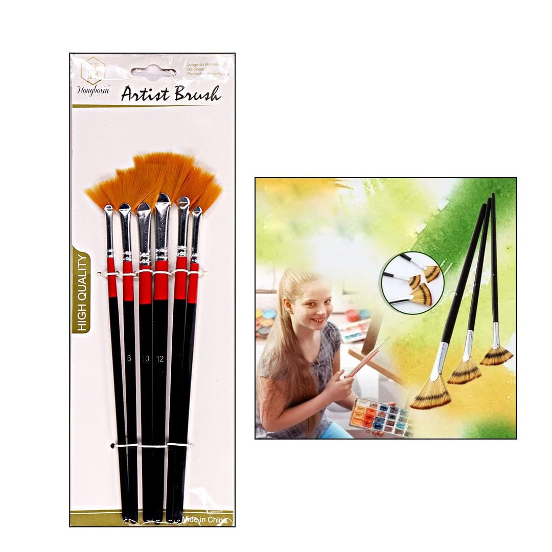 Ravrai Craft - Mumbai Branch Paint Brushes Paint Brush Set Artist 6Pcs Fan