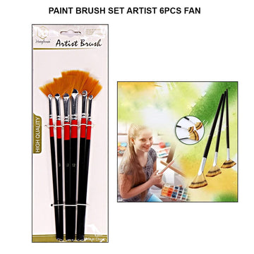 Paint Brush Set Artist 6Pcs Fan