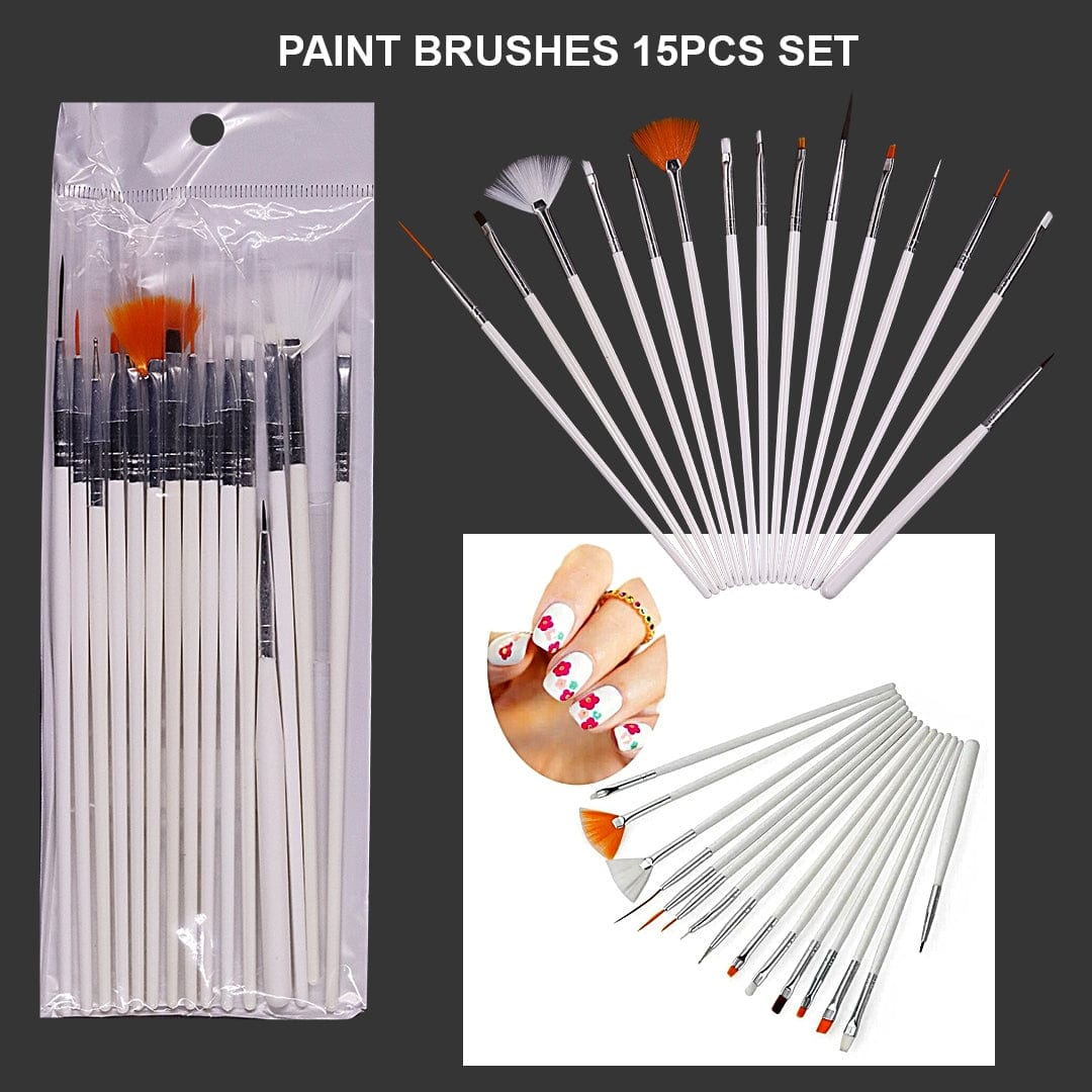 Ravrai Craft - Mumbai Branch Paint Brushes WHITE PAINT BRUSH SET (15 pcs)