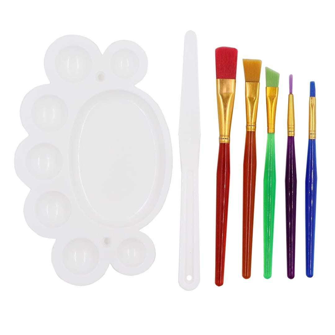 Ravrai Craft - Mumbai Branch paint tools Artisan's Delight:  Paint Brush, Palette, and Knife 7-Piece Set