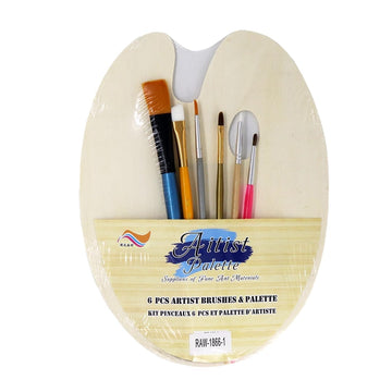 Ravrai Craft - Mumbai Branch paint tools Drawing Painting Plate with Brush Raw1866-1