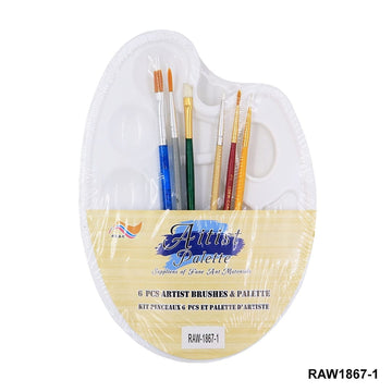Ravrai Craft - Mumbai Branch paint tools Drawing Painting Plate with Brush Raw1867-1