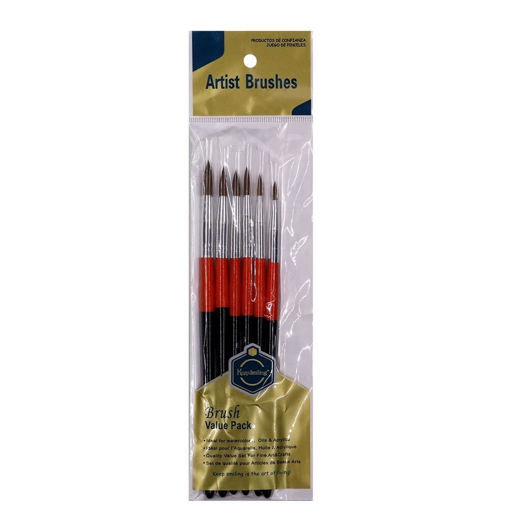 Ravrai Craft - Mumbai Branch paint tools Precision and Versatility - Drawing Brush Round 6 Pcs A6072D