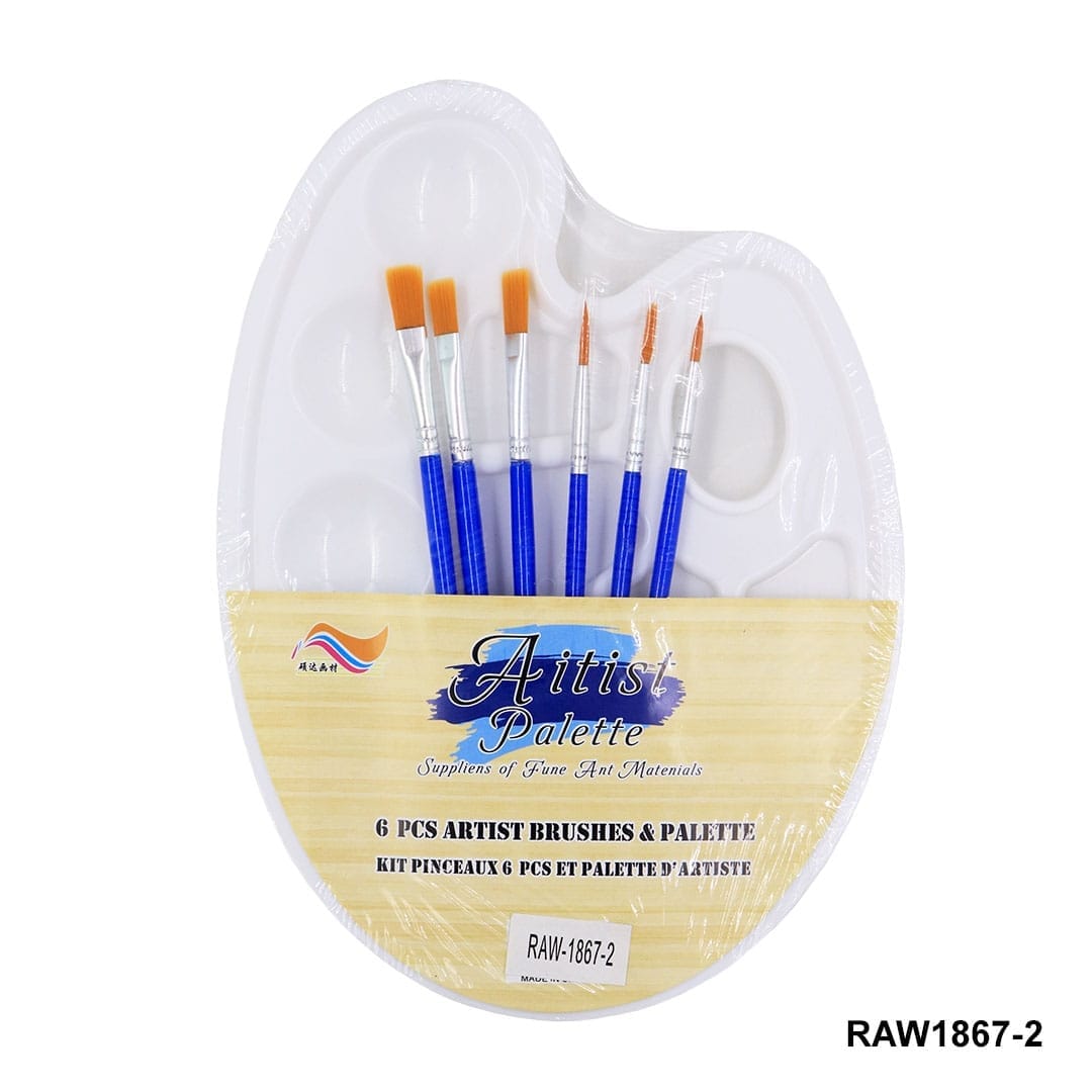 Ravrai Craft - Mumbai Branch paint tools Raw1867-2 Drawing Painting Plate with Brush