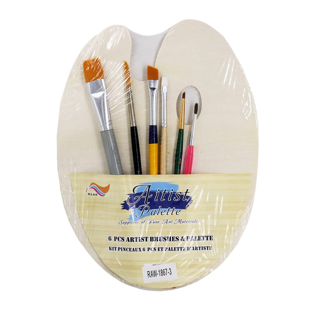 Ravrai Craft - Mumbai Branch paint tools Raw1867-3 Drawing Painting Plate with Brush