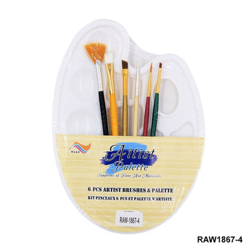 Ravrai Craft - Mumbai Branch paint tools Raw1867-4 Drawing Painting Plate with Brush