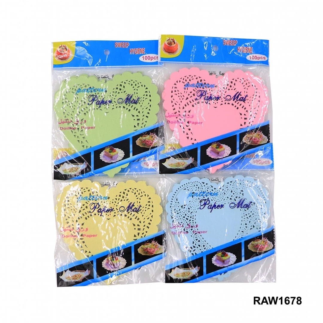 Ravrai Craft - Mumbai Branch Paper colour heart Dollies paper colour heart 6.5INCH