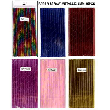 paper straw metallic 6MM 25pcs