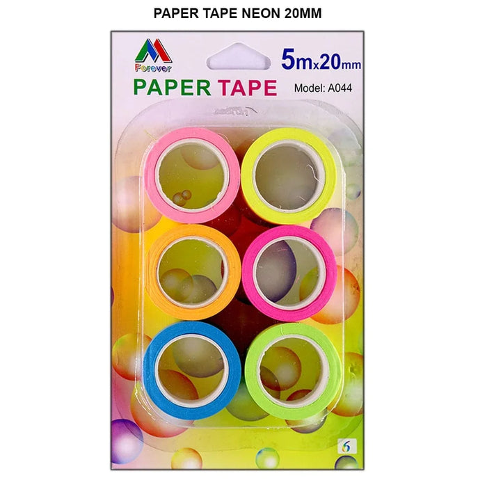 Vibrant Neon Washi Tape Set - 5 Rolls (15mm x 5m)