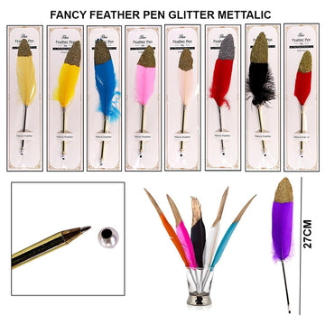 Ravrai Craft - Mumbai Branch Pens Feather Pen Glitter Metallic