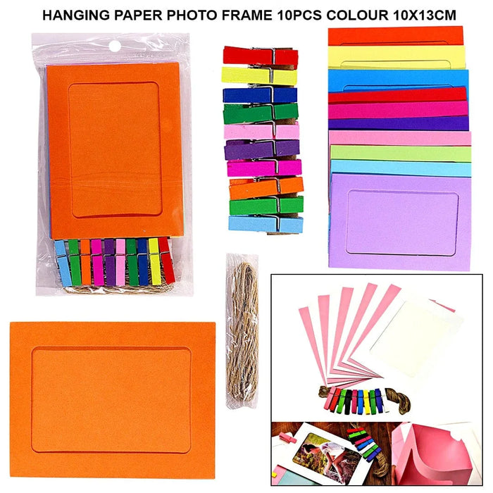 Hanging paper photo frame 10pcs colour 10x13cm raw4027