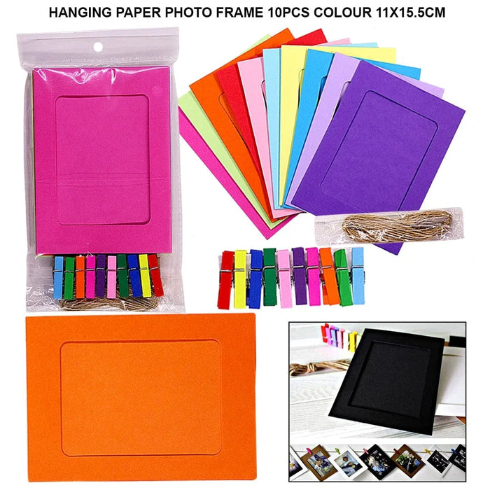 Hanging paper photo frame 10pcs colour 11x15.5cm