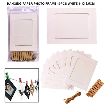 Hanging paper photo frame 10pcs white 11x15.5cm
