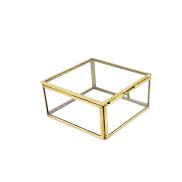 Regal Brass Glass Box - Square 8×8×2 Inch