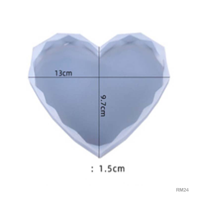 Ravrai Craft - Mumbai Branch Resin Art & Supplies Resin Silicone Mould - Heart Diamond Cut, 5 Inch