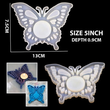 Resin Silicone Tealight Mould Butterfly Raws-094