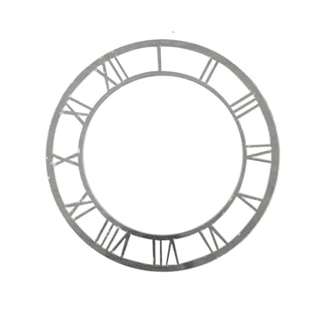Acrylic Cutout Roman Clock 10Inch Silver