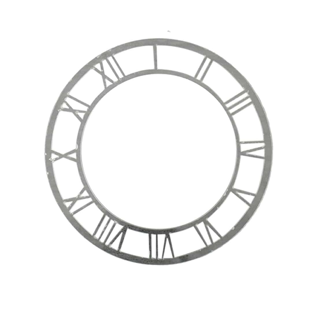 Ravrai Craft - Mumbai Branch Roman Clock ACRYLIC CUTOUT ROMAN CLOCK 12INCH SILVER