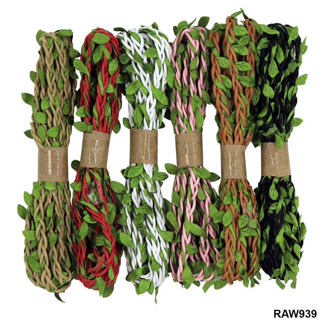 Ravrai Craft - Mumbai Branch ropes Jute Rope With Leaf 12Pcsx3Mtr
