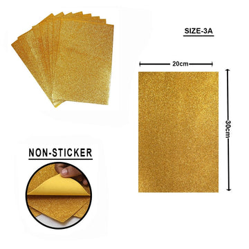 Ravrai Craft - Mumbai Branch Scrapbooking & Designed Papers Glitter Foam Sheet Without Sticker (A4 Golden)