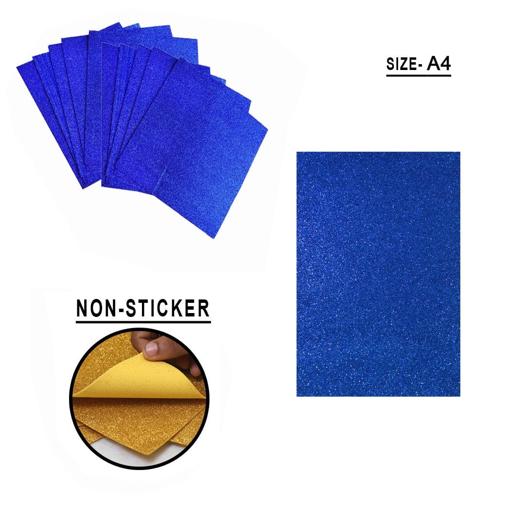 Ravrai Craft - Mumbai Branch Scrapbooking & Designed Papers Glitter Foam Sheet Without Sticker (A4 Royal Blue)