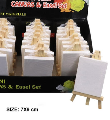 Wooden Easel With Canvas (7*9cm) 1pc