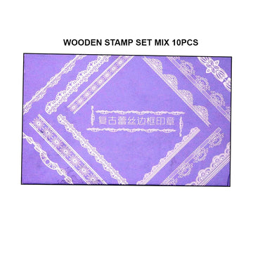 Wooden Stamp Set Mix 10Pcs