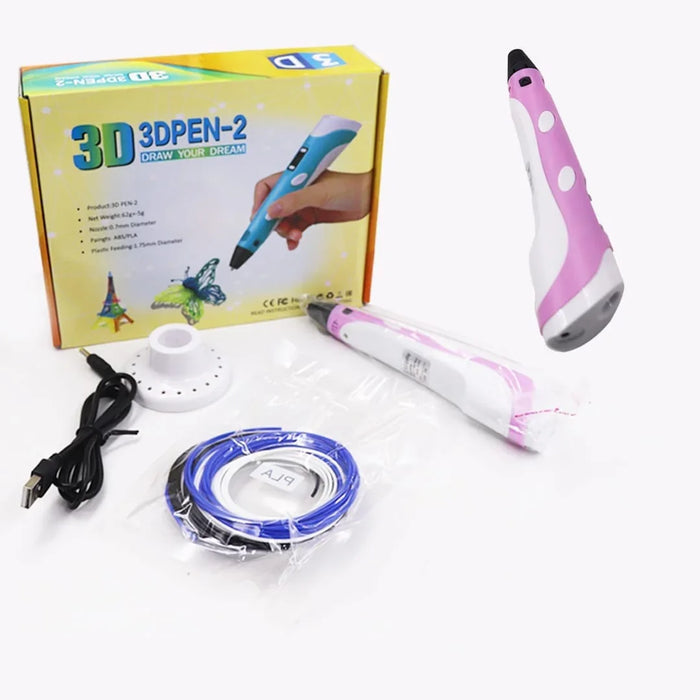 3D Pen Drawing Pen with 3 x 1.75mm ABS/PLA Filament for Creativity and Education Professional 3D Printing Pen for Kids Creativity Education and Learning Toy