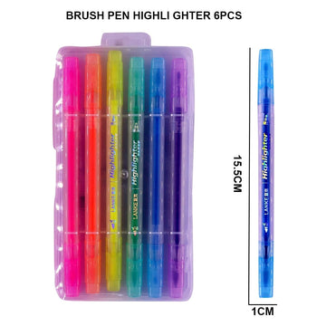 ColorFlow: Brush Pen Highlighter Set (6Pcs)