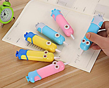 Quirky Minion Edition Electric Eraser with 30 erasers - Playful and Practical Erasing (Contain 1 Unit)