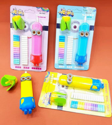 Ravrai Craft - Mumbai Branch Stationery Quirky Minion Edition Electric Eraser with 30 erasers - Playful and Practical Erasing (Pack of 1)