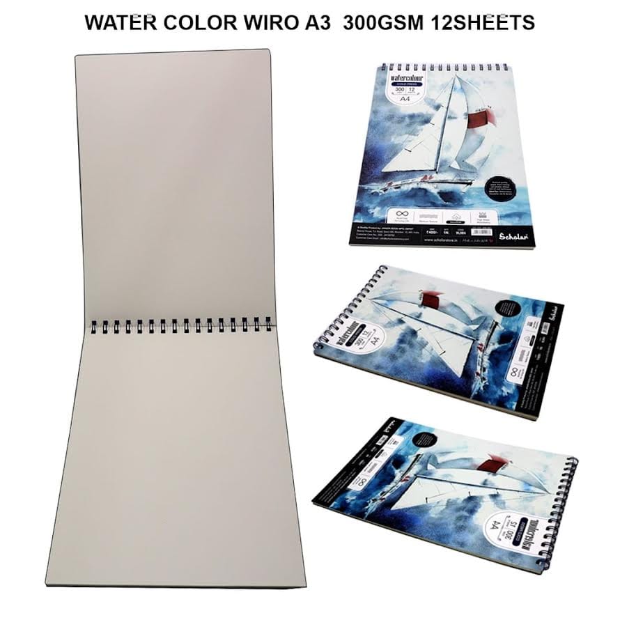 Ravrai Craft - Mumbai Branch Stationery Watercolor Wiro A3 300Gsm 12Sheets