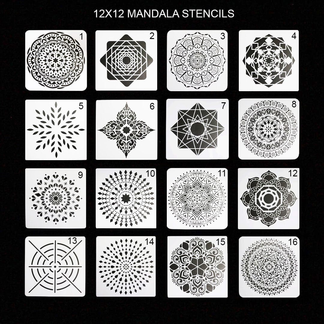 Ravrai Craft - Mumbai Branch Stencils & More Stencil Mandala 12X12 Inch