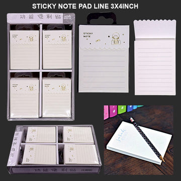 Premium Ruled Sticky Notes pad | 60 sheets | 4x3 inch  (Single Pack)