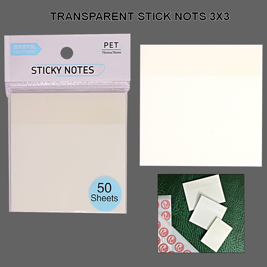 Transparent sticky notes, clear and see-through