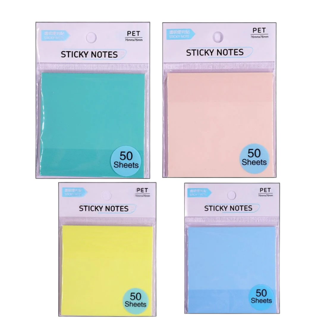 Transparent sticky notes, clear and see-through