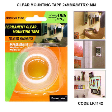 Ravrai Craft - Mumbai Branch Tapes & Adhesives Clear Mounting Tape (2.4cm*3m*1mm)