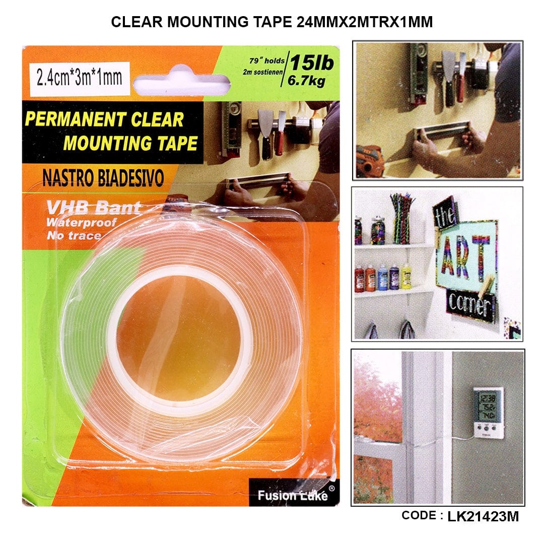Ravrai Craft - Mumbai Branch Tapes & Adhesives Clear Mounting Tape (24mm*2m*1mm)