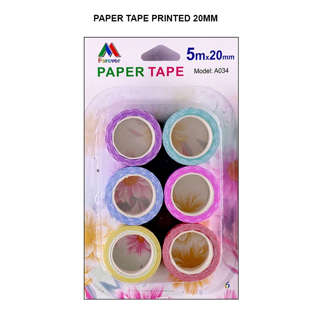 Ravrai Craft - Mumbai Branch Tapes & Adhesives Paper Tape| Printed| 5m x 20mm |
