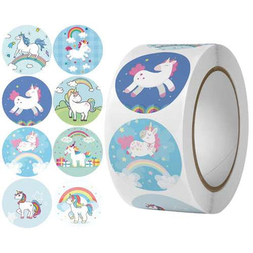 Ravrai Craft - Mumbai Branch Thankyou Stickers (JUMBO ROLL) Unicorn labels for gifting and scrapbooking (500 Labels) 1inch