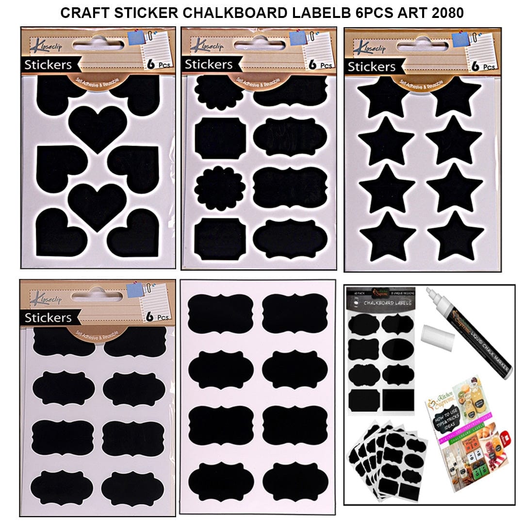 Ravrai Craft - Mumbai Branch White Boards & Black Boards Chalkboard Labels 6Pcs