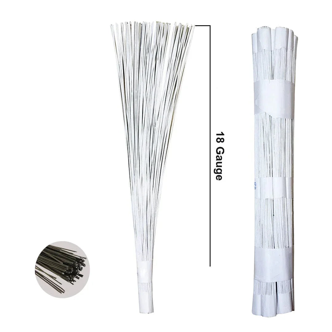 White Wire 12Inch | Used in combination with pipe cleaners| Pack of 1 Contains 100 wires