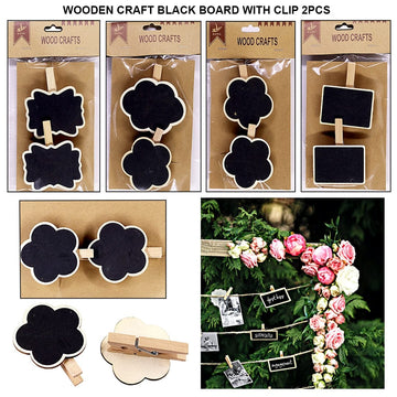 wooden black board with clips 2pcs